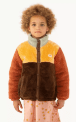 Chaqueta polar l COLOR BLOCK MOSTAZA VERDE - Imagen 4