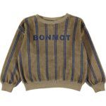 Sudadera velvet - BONMOT rayas Taupe