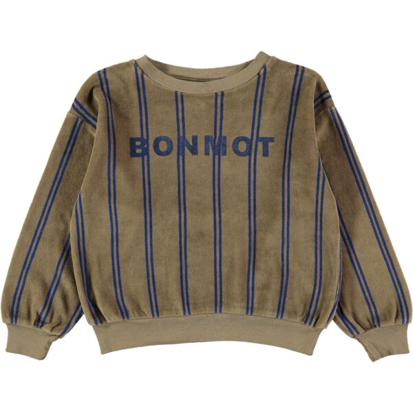 Sudadera velvet - BONMOT rayas Taupe