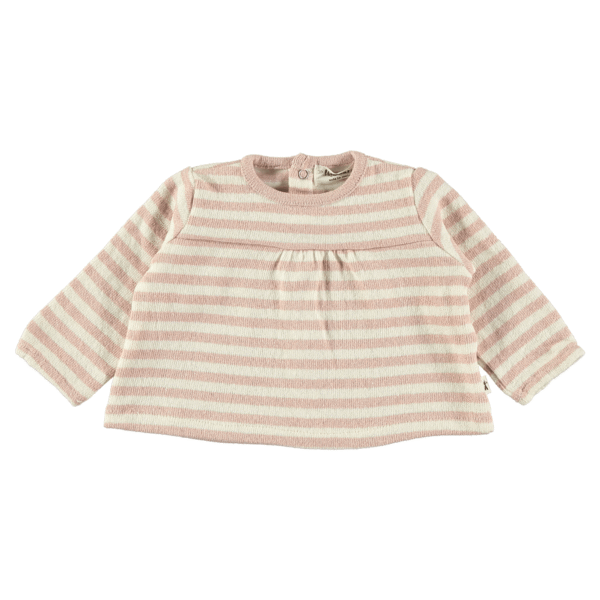 Camiseta afelpada rayas | Rosa