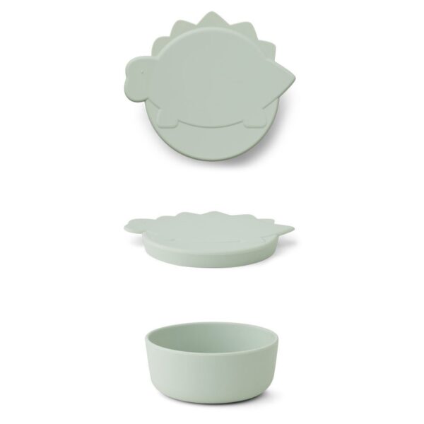 Bol grande con tapa | CHARLOT 16cm - Dino Dusty Mint