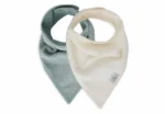 Pack x2 Baberos bandana SLAB | VELVET RIB GREEN IVORY