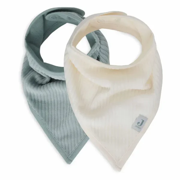 Pack x2 Baberos bandana SLAB | VELVET RIB GREEN IVORY