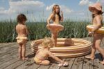 Piscina Savannah - Stripe Mustard / Creme (230 L) - Imagen 2