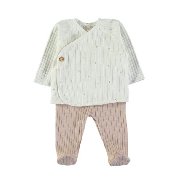 Jubón cruzado + polaina | EASY MAXI RIB DOTS - Nude
