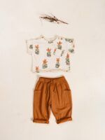 PANTALON LARGO JERSEY OCRE - Imagen 2