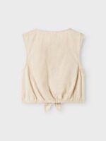 Blusa lino con nudo atado l BEIGE - Imagen 2