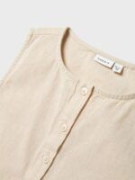 Blusa lino con nudo atado l BEIGE - Imagen 3