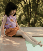 Shorts sueltos | JACQUARD LISO NARANJA - Imagen 2