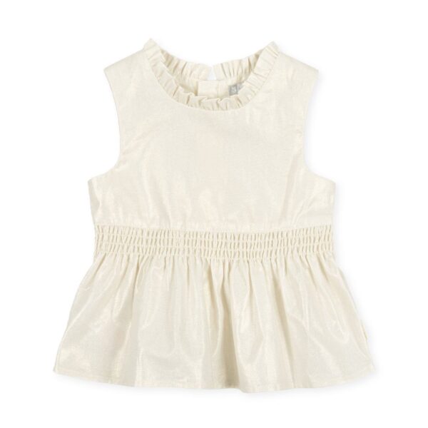 Blusa lino lamé CRUDO/DORADO