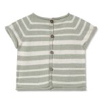 Camiseta punto rayas | VINCENT - Cream-apple - Imagen 2