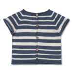 Camiseta punto rayas | VINCENT - Cream-indigo - Imagen 2