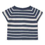 Camiseta punto rayas | VINCENT - Cream-indigo