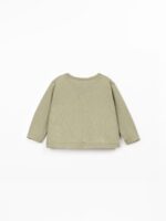 CAMISETA MANGA LARGA BOLSILLO FRONTAL KHAKI - Imagen 2
