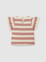 Camiseta rayas volantes en manga | Terracota - Imagen 2