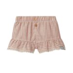 Pantalón corto pull-up rayas detalle bordado inglés | Terracota