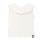 Camiseta sin mangas en punto acanalado | Blanco