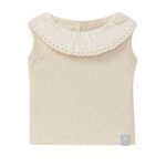Camiseta con cuello de volante inglés