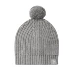 Gorro de punto con pompón | Gris