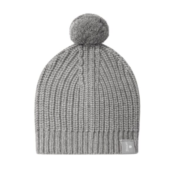 Gorro de punto con pompón | Gris