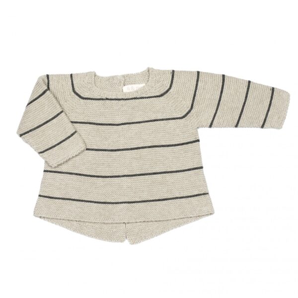 Jersey punto bobo rayas IGGY - Stone grey