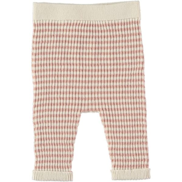 Pantalón punto canalé rayas JAMES - Cream Rose