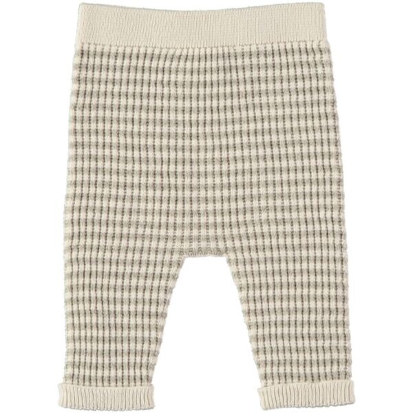 Pantalón punto canalé rayas JAMES - Cream Stone