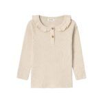 Camiseta canalé con volantes KIDS | Crema