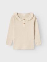 Camiseta canalé con volantes KIDS | Crema - Imagen 4
