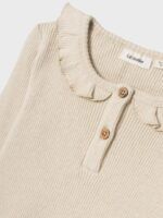 Camiseta canalé con volantes KIDS | Crema - Imagen 2
