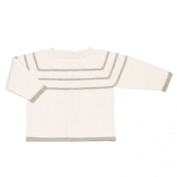 Jersey punto rayas OMAR - Cream stone