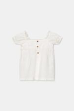 Vestido lino para bebé blanco RAQUEL - Imagen 4