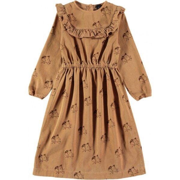 Vestido - RUFFLED YOKE TREKKING WOOD