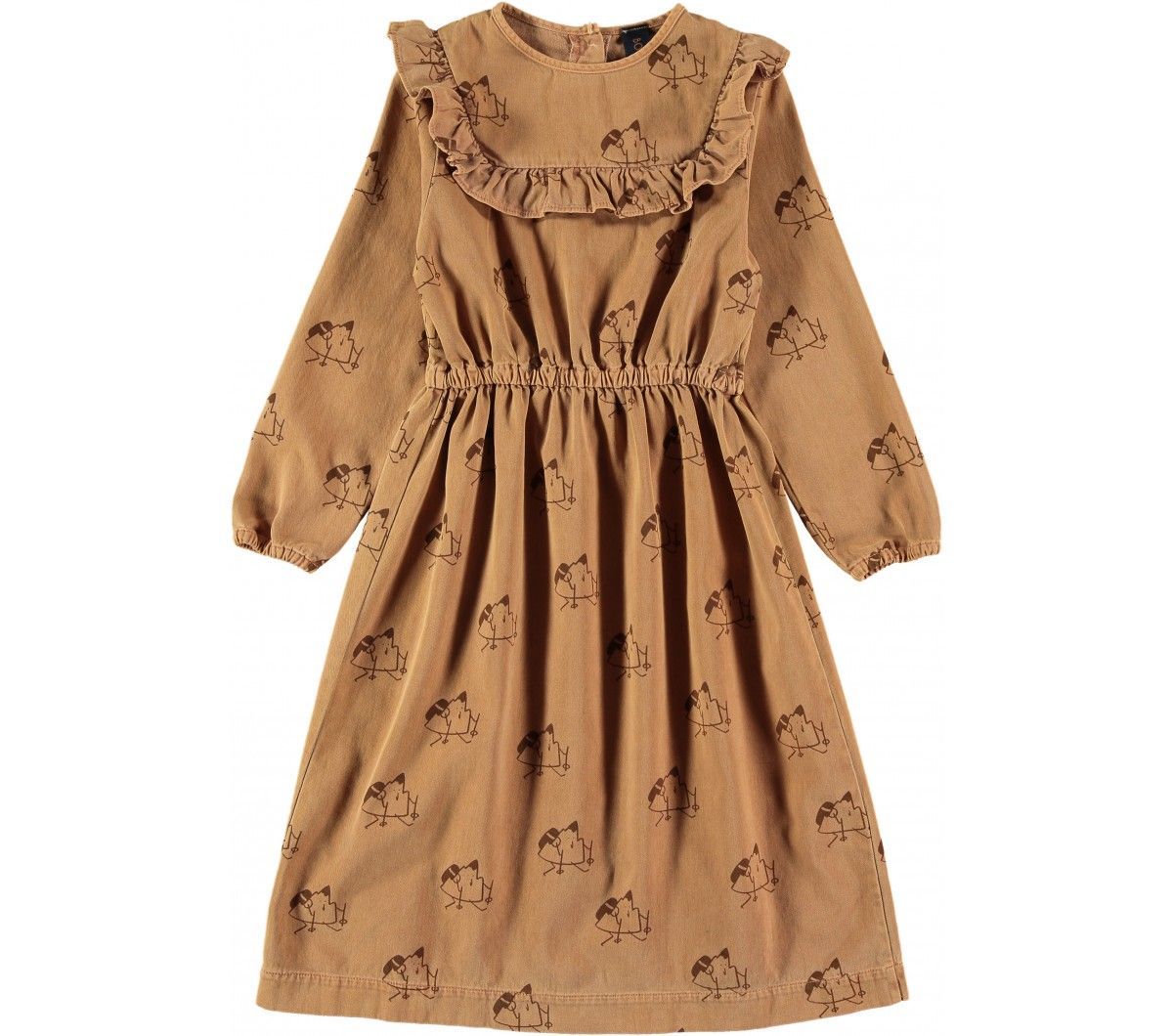 bonmot-woven-dress-trekking-wood-brown_162eda0ae94b0fae0a11a440a9fab7b4 Vestido - RUFFLED YOKE TREKKING WOOD - Imagen 1