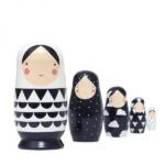 Matrioskas de Madera Black & White