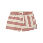 Pantalón corto pull-up a rayas con bolsillo | Terracota
