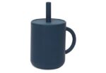 Taza con pajita silicona - Jeans Blue