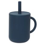 Taza con pajita silicona - Jeans Blue