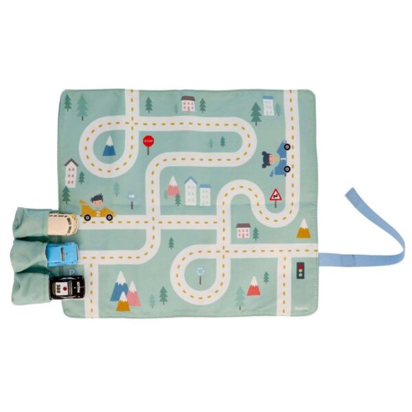Juego mantel con circuito menta + 3 coches