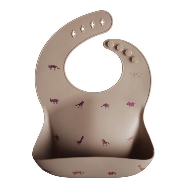 Babero Silicona Anticaída MUSHIE- Safari Tan