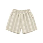 BERMUDA LINO RAYAS | BEIGE BLANCO KIDS