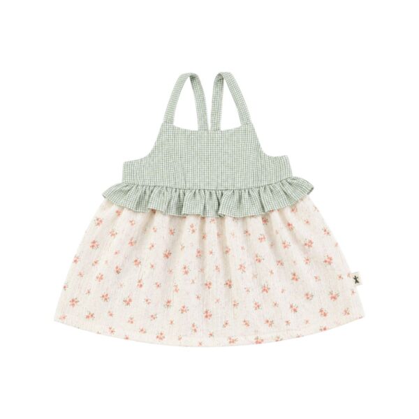 Vestido tirantes l VICHY VERDE FLORES
