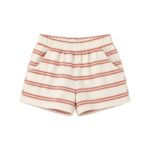 Shorts anchos | RAYAS CRUDO NARANJA